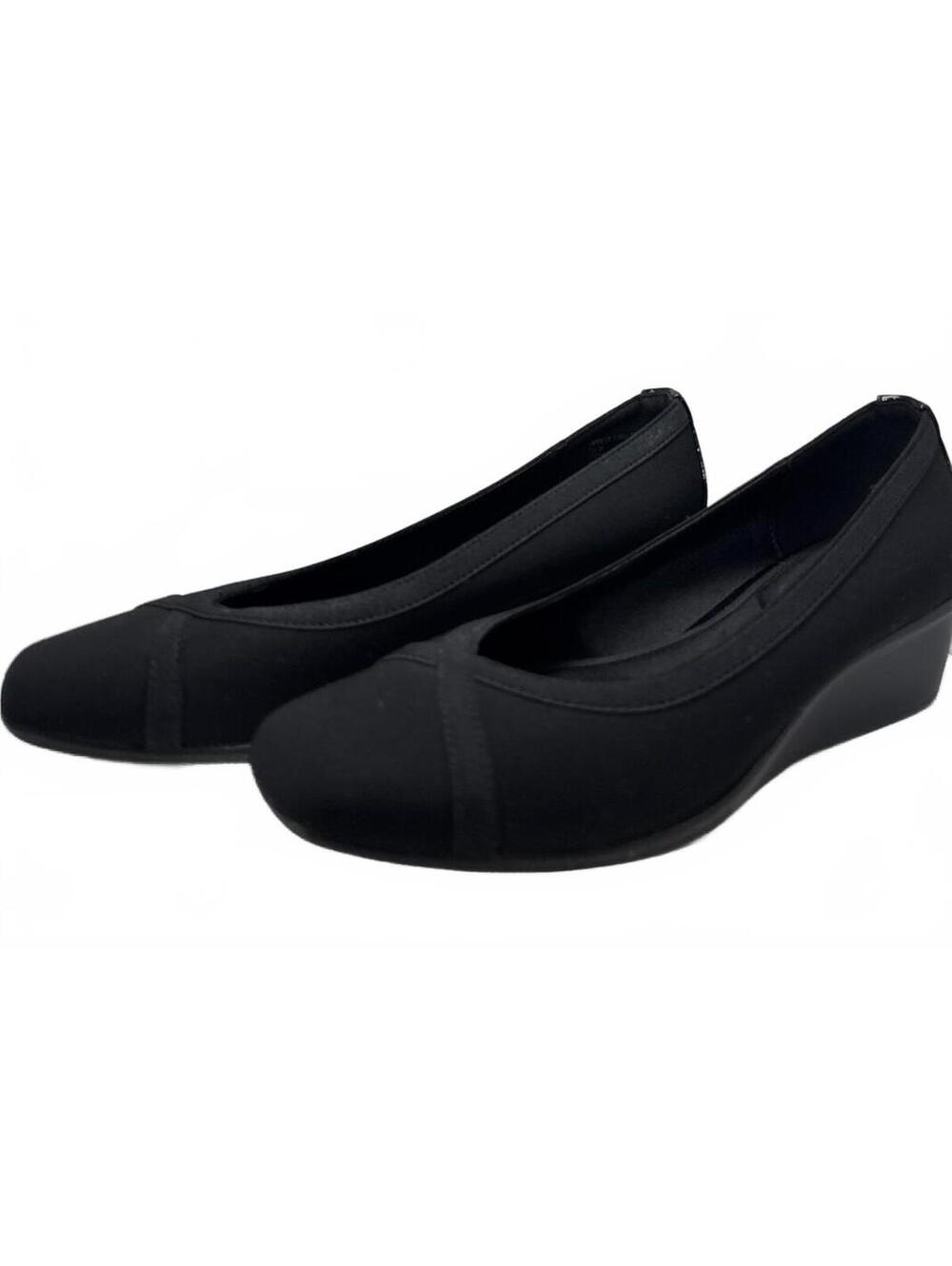 Anne Klein Flex Black Wedge Pumps Women's Size 7.5M Comfort Dress Shoes